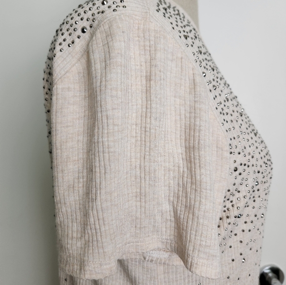 Rhinestone Short Sleeve Duster Cardigan - Picture 6 of 12